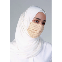 Disposable 3Ply Headloop Monogram Mask in Sand Brown
