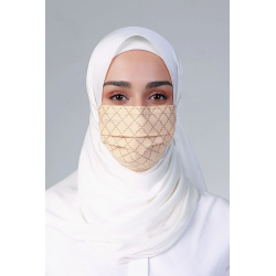 Disposable 3Ply Headloop Monogram Mask in Sand Brown