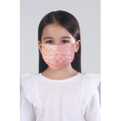 Disposable 3Ply Monogram Mask in Rosette Maroon for Kids