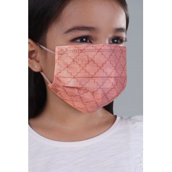 Disposable 3Ply Monogram Mask in Rosette Maroon for Kids