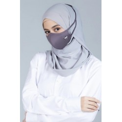 Classic Ribbon Hijab Mask In Lead