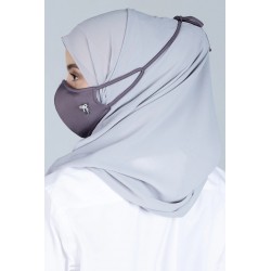 Classic Ribbon Hijab Mask In Lead