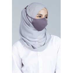 Classic Ribbon Hijab Mask In Lead